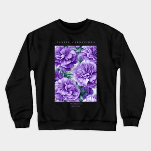 Purple Carnations Watercolor Pattern Crewneck Sweatshirt